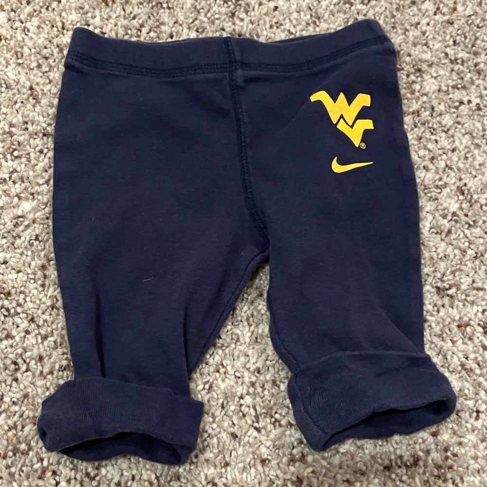 Nike Navy Baby Leggings with Yellow WVU logo 3/6 months